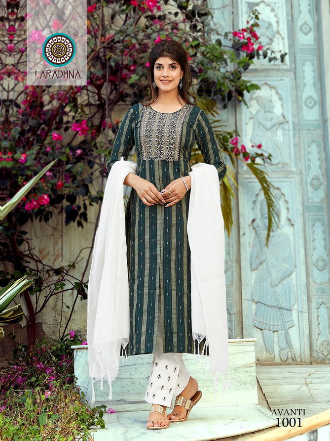 Aradhna Avanti 1 Cotton Latest Ethnic Wear Kurti Pant With Dupatta Collection